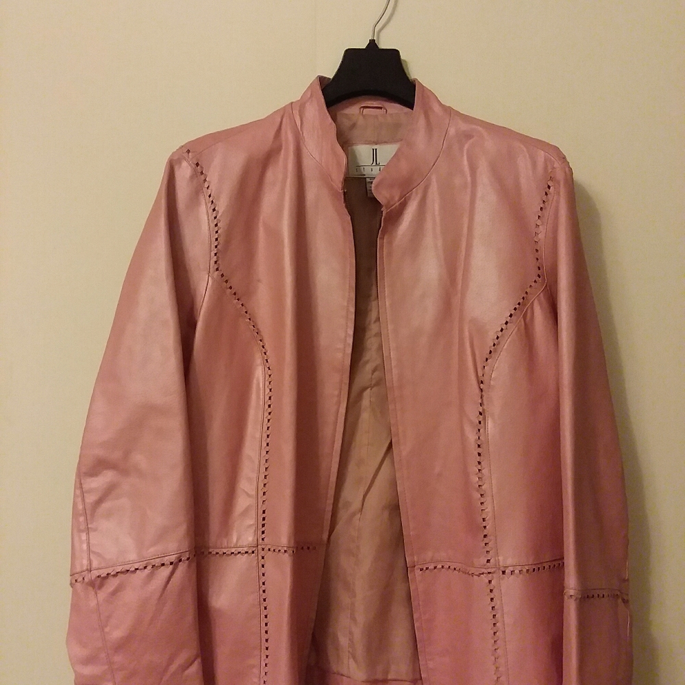 Women's peach leather jacket